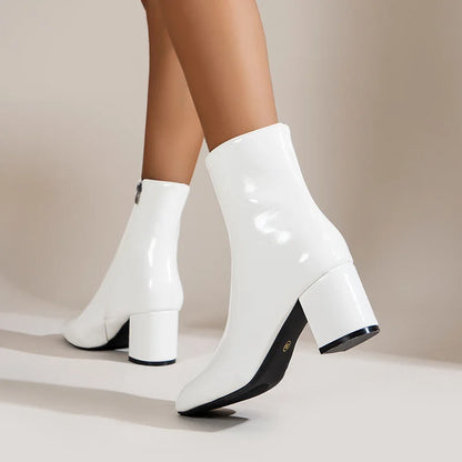 Bottines Chic Talon Carré Bout Pointu