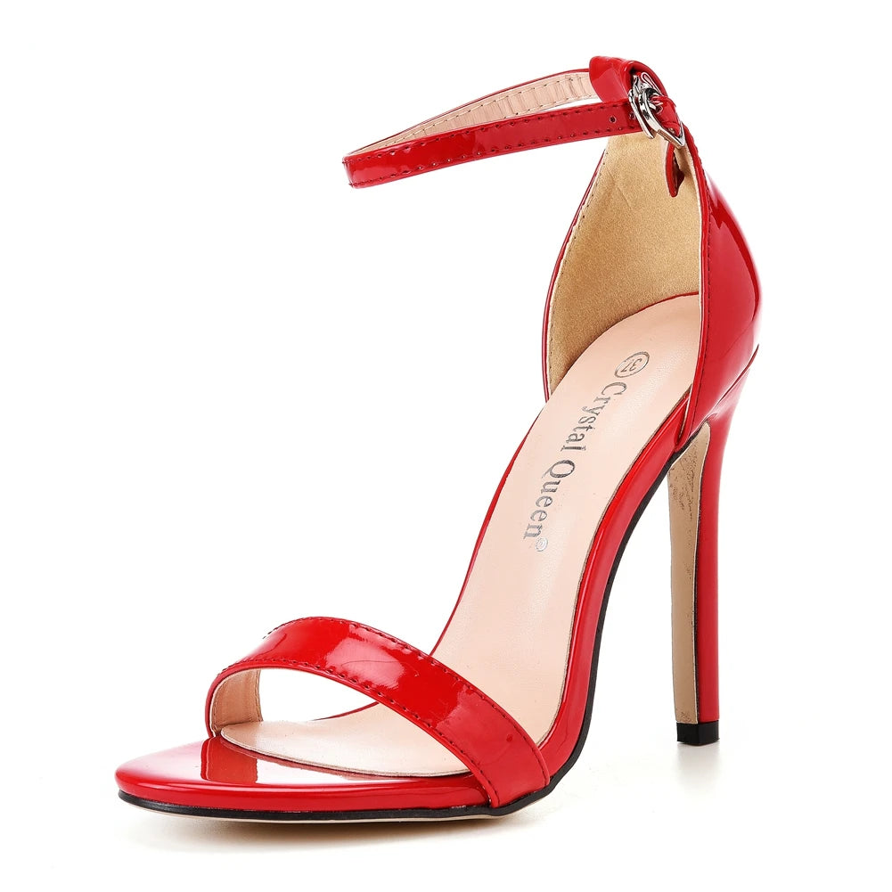 Sandales à Talon Aiguille Crystal Queen 11cm Cuir Verni