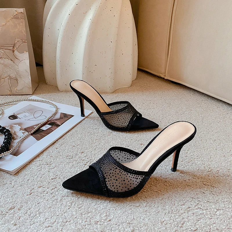 Sandales d'été chic à talons et strass