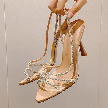 Sandales Slingback Strass & PVC Transparent