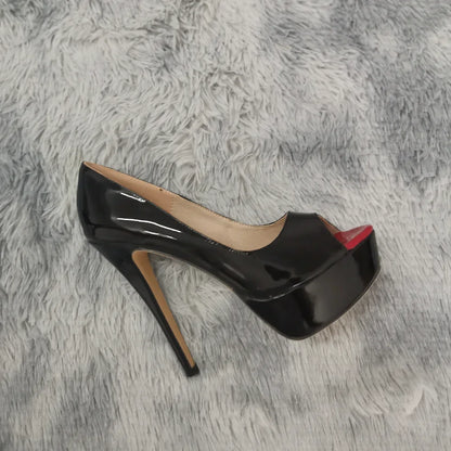 Escarpins Talon Aiguille Plateforme Vernis