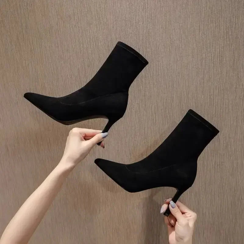 Bottines Sexy Talons Aiguilles 9cm PU Élégance