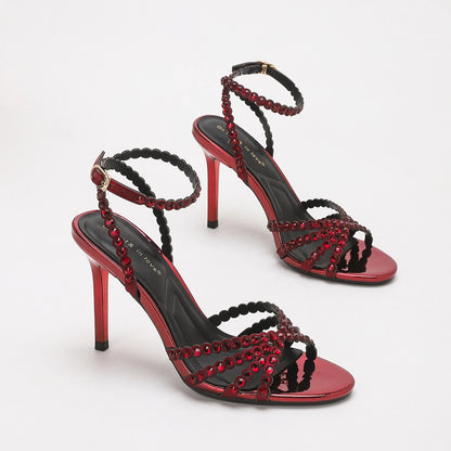 Sandales Cristaux Talons Stiletto