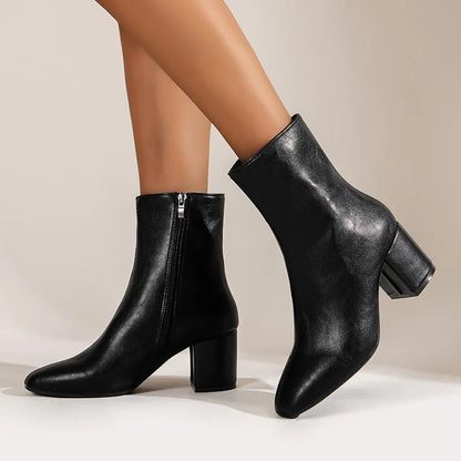 Bottines Chic Talon Carré Bout Pointu