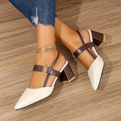 Sandales Chic Talon Carré Femme