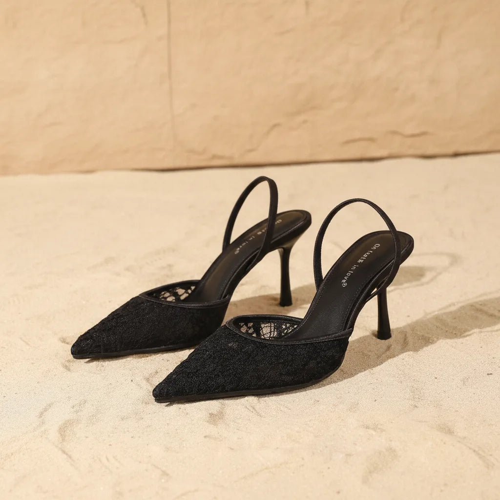 Sandales Dentelle Chic Talon Aiguille