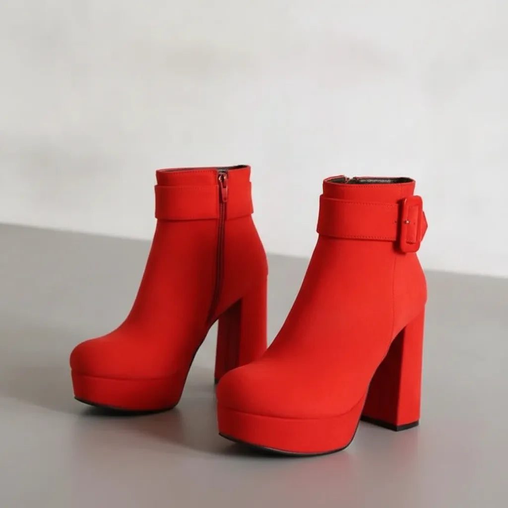 Bottines Sexy Plateforme Talon Bloc 12cm