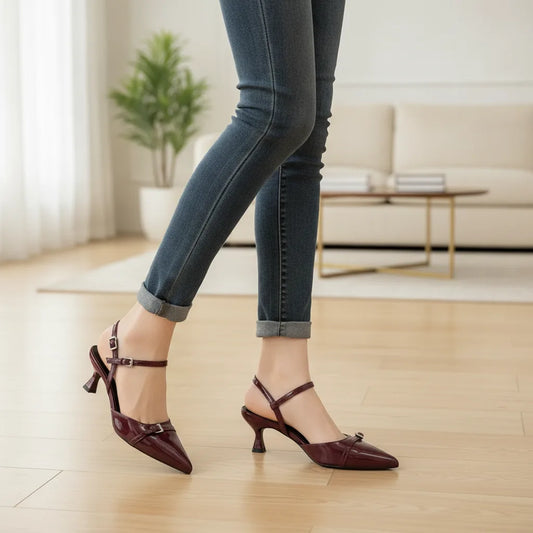 Sandales Vernies Rouge Rétro Chic