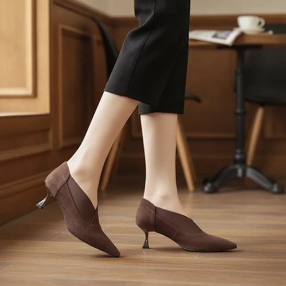 Bottines Rétro Femme Bout Pointu Talon Fin