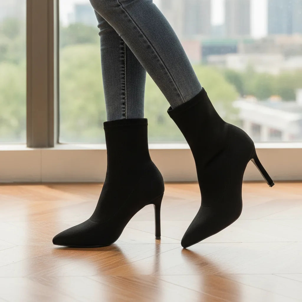 Bottines Sexy Talons Aiguilles 9cm PU Élégance Y2K