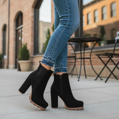 Bottines Sexy Daim Talon Chunky YBQJOO