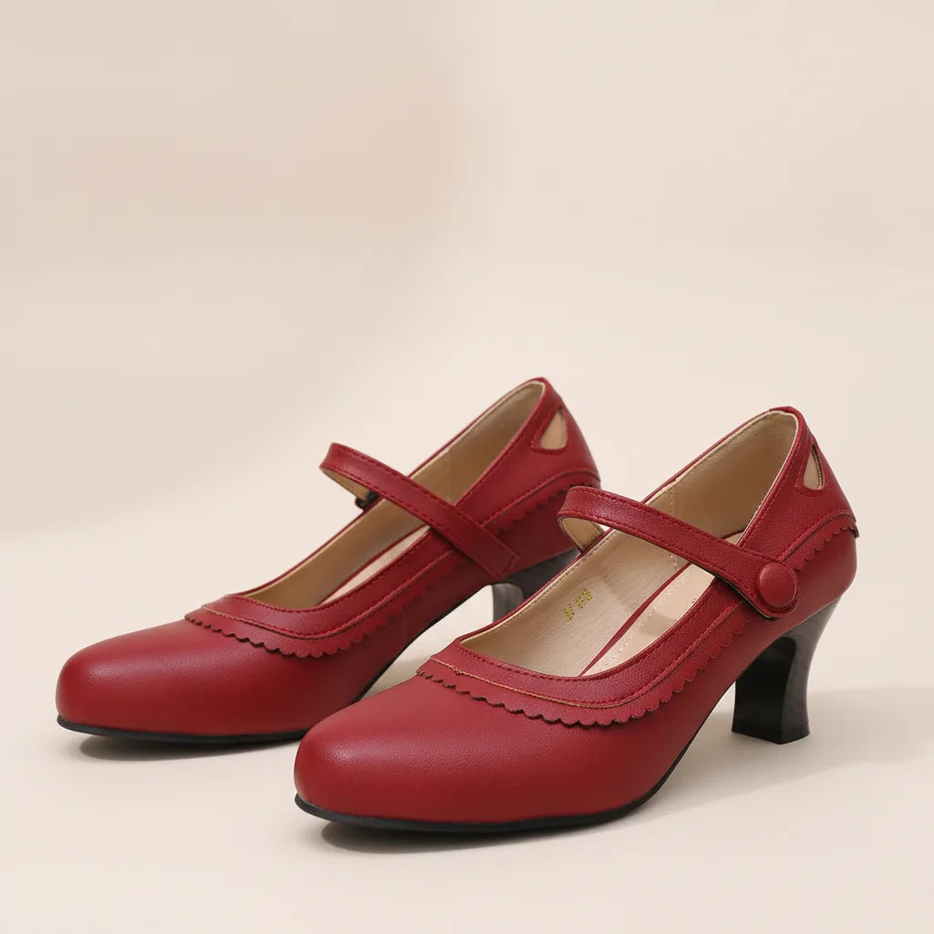 Escarpins Mary Jane Bout Pointu Lanière Boucle