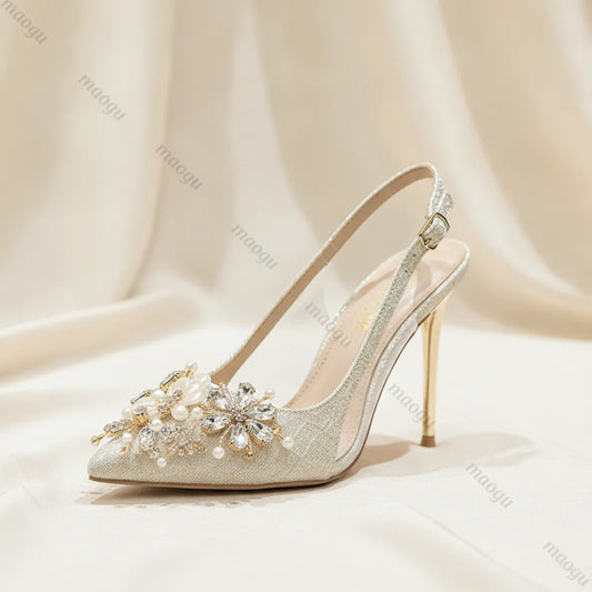 Escarpins French Bride : Élégance Cristal & Confort