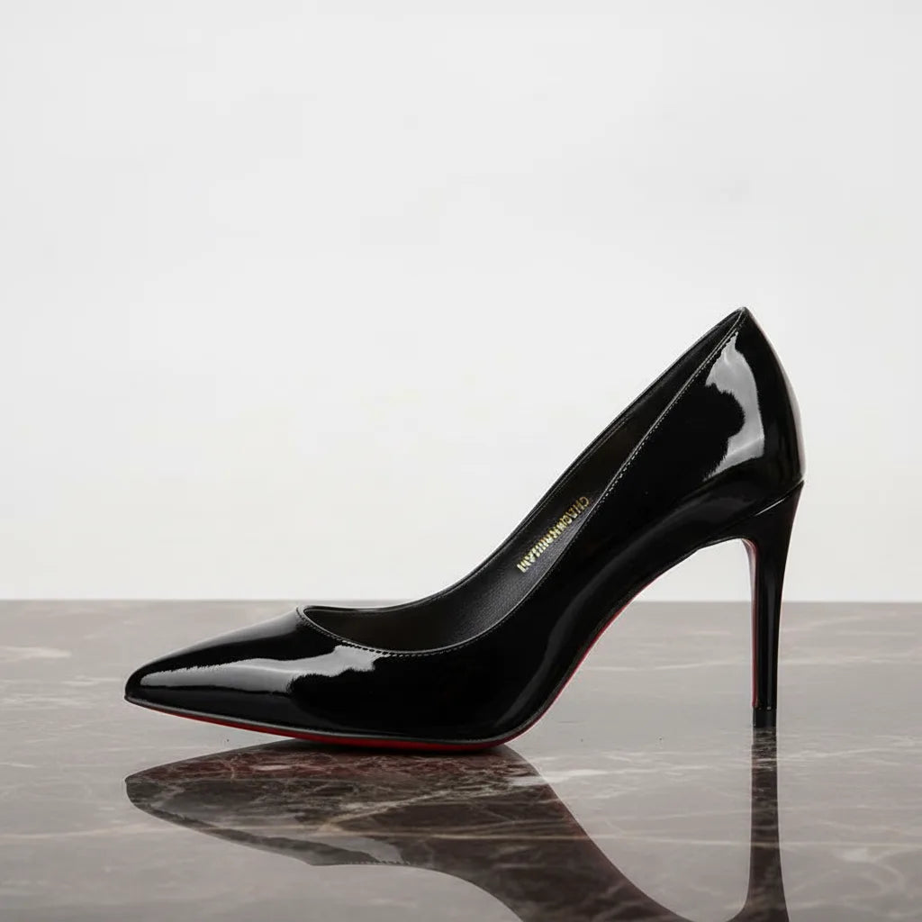 Escarpins CHAOHANMIAONI Vernis Rouge Talon Aiguille