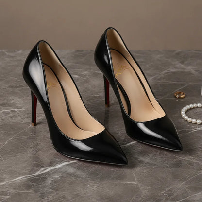 Escarpins CHAOHANMIAONI Vernis Rouge Talon Aiguille